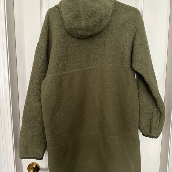 Northface Long Cragmont Polar Fleece Coat Jacket Green Size Medium Volcom - Picture 10 of 10